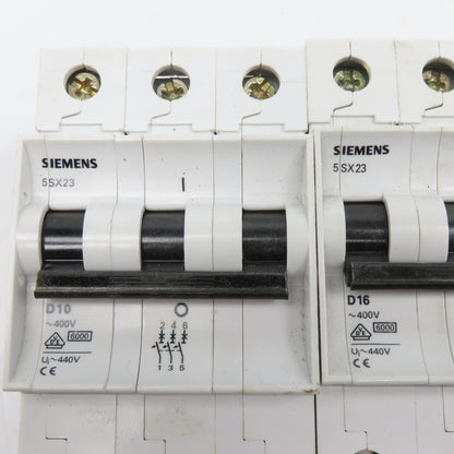 Siemens 5SX23 10A 16A 400V Fuse 3 Pole Lot Of 2