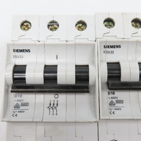 Siemens 5SX23 10A 16A 400V Fuse 3 Pole Lot Of 2