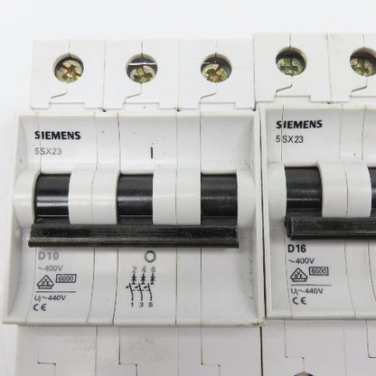 Siemens 5SX23 10A 16A 400V Fuse 3 Pole Lot Of 2