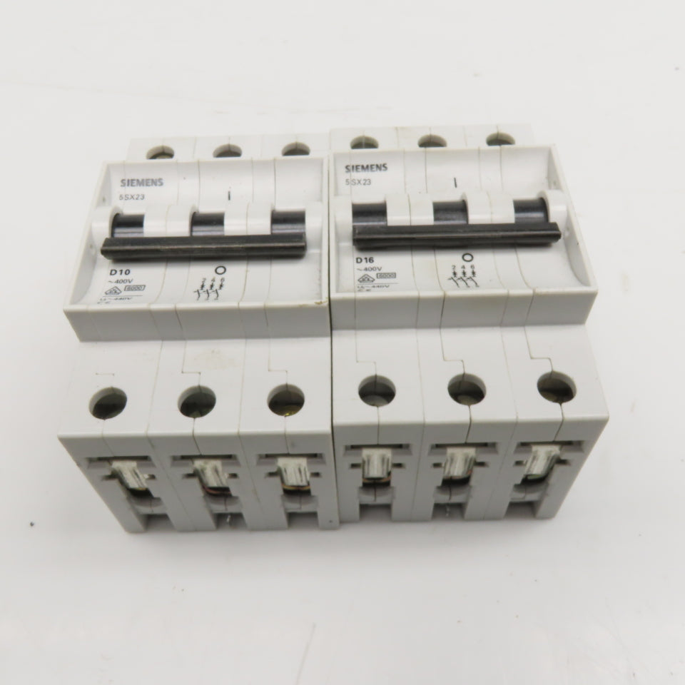 Siemens 5SX23 10A 16A 400V Fuse 3 Pole Lot Of 2