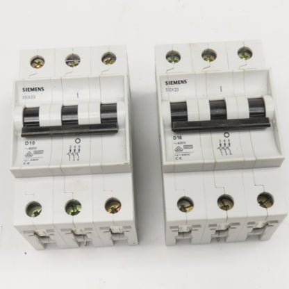 Siemens 5SX23 10A 16A 400V Fuse 3 Pole Lot Of 2