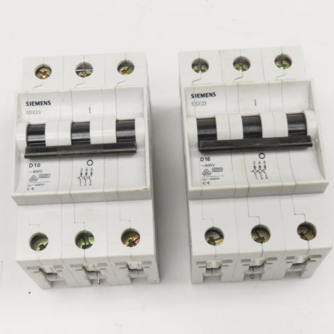 Siemens 5SX23 10A 16A 400V Fuse 3 Pole Lot Of 2