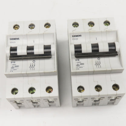 Siemens 5SX23 10A 16A 400V Fuse 3 Pole Lot Of 2