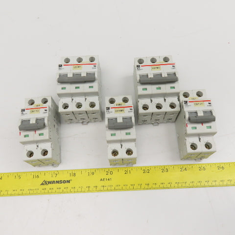 Cutler Hammer WMS3 WMS2 415VAC Misc. 2 & 3 Pole Breakers 16A, 6A, 10A Lot Of 5