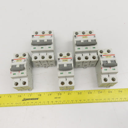 Cutler Hammer WMS3 WMS2 415VAC Misc. 2 & 3 Pole Breakers 16A, 6A, 10A Lot Of 5