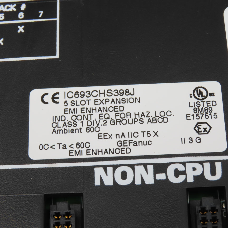 GE Fanuc IC693CHS398J 5 Slot PLC Chassis Expansion Rack EMI Enhanced