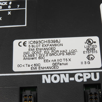 GE Fanuc IC693CHS398J 5 Slot PLC Chassis Expansion Rack EMI Enhanced