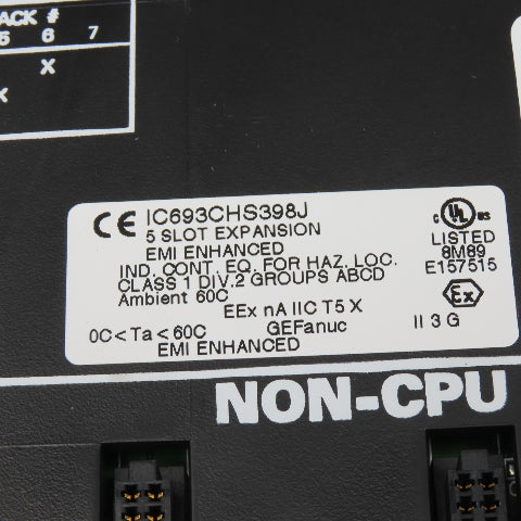 GE Fanuc IC693CHS398J 5 Slot PLC Chassis Expansion Rack EMI Enhanced