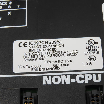 GE Fanuc IC693CHS398J 5 Slot PLC Chassis Expansion Rack EMI Enhanced