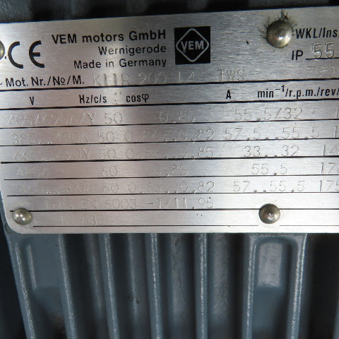 VEM K11R-200-L4-TWS 36kW AC Motor 480V W/Brueninghaus Hydraulic Pump 176 L/min