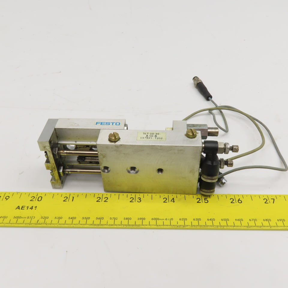 Festo SLT-10-30-A-CC-B 10mm Bore 30mm Stroke Mini Airslide Plate Guided Cylinder