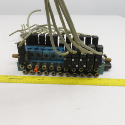MAC 45A-NAC-DDAJ-1KE 2 Way Single Double Solenoid Valve Bank 11 Valves 24VDC