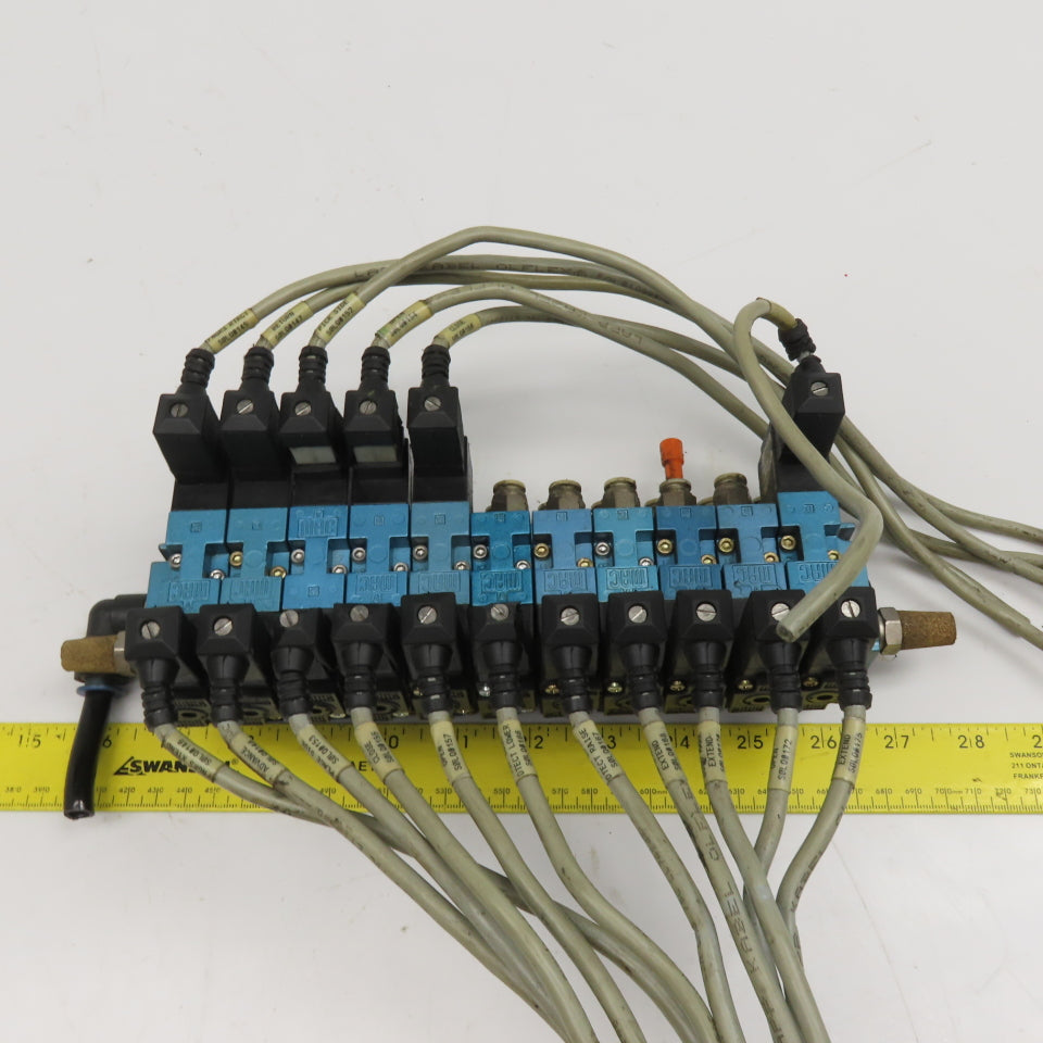 MAC 45A-NAC-DDAJ-1KE 2 Way Single Double Solenoid Valve Bank 11 Valves 24VDC