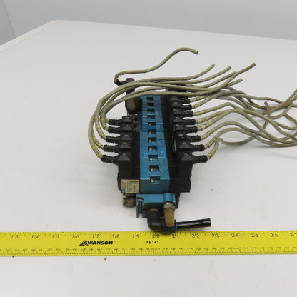 MAC 45A-NAC-DDAJ-1KE 2 Way Single Double Solenoid Valve Bank 11 Valves 24VDC