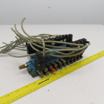 MAC 45A-NAC-DDAJ-1KE 2 Way Single Double Solenoid Valve Bank 11 Valves 24VDC