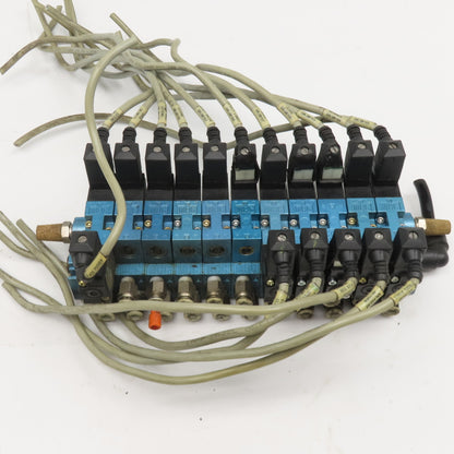 MAC 45A-NAC-DDAJ-1KE 2 Way Single Double Solenoid Valve Bank 11 Valves 24VDC