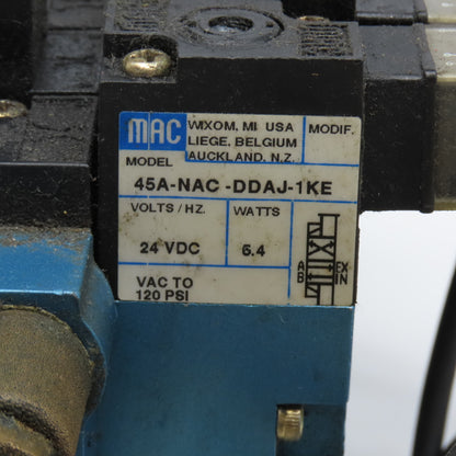 MAC 45A-NAC-DDAJ-1KE 2 Way Single Double Solenoid Valve Bank 7 Valves 24VDC