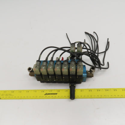 MAC 45A-NAC-DDAJ-1KE 2 Way Single Double Solenoid Valve Bank 7 Valves 24VDC