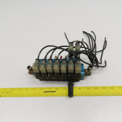 MAC 45A-NAC-DDAJ-1KE 2 Way Single Double Solenoid Valve Bank 7 Valves 24VDC