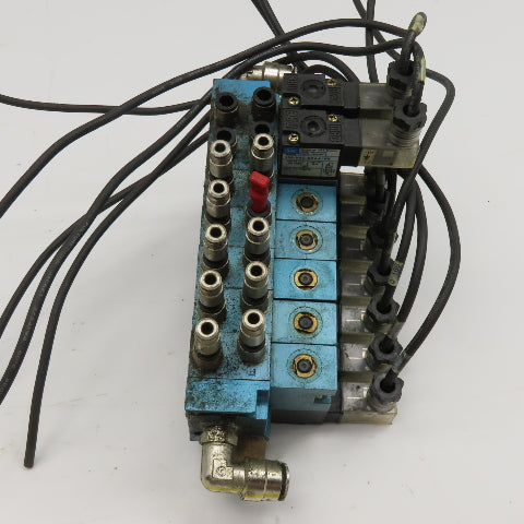 MAC 45A-NAC-DDAJ-1KE 2 Way Single Double Solenoid Valve Bank 7 Valves 24VDC