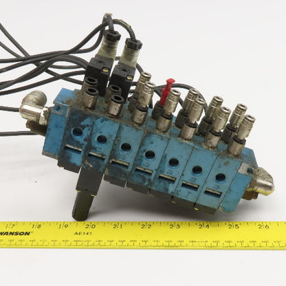 MAC 45A-NAC-DDAJ-1KE 2 Way Single Double Solenoid Valve Bank 7 Valves 24VDC