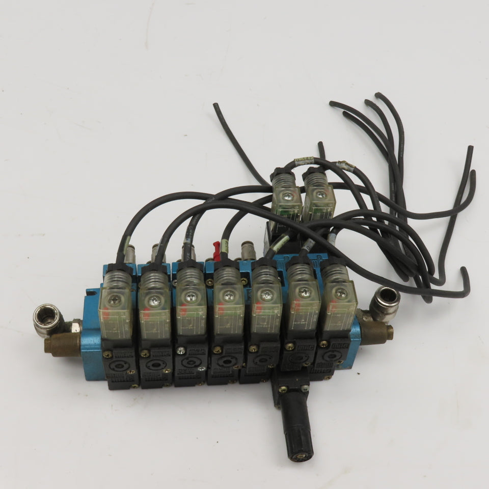 MAC 45A-NAC-DDAJ-1KE 2 Way Single Double Solenoid Valve Bank 7 Valves 24VDC