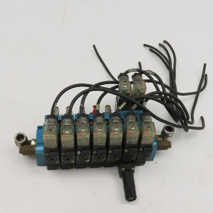 MAC 45A-NAC-DDAJ-1KE 2 Way Single Double Solenoid Valve Bank 7 Valves 24VDC