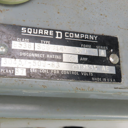 Square D Size 1 Combination Motor Starter 7-1/2-10HP 575V 120V Coil W/Disconnect