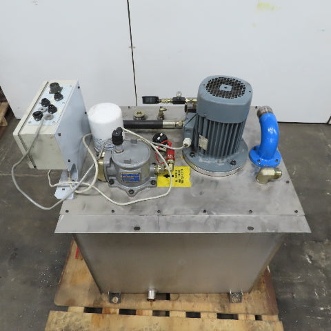 100 Gallon Stainless Steel Tank  Hydraulic Power Unit 4.8Hp 230/460V 3Ph