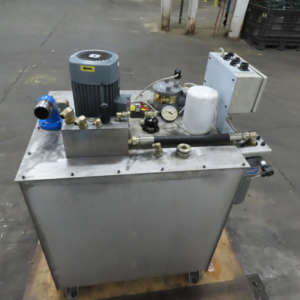 100 Gallon Stainless Steel Tank  Hydraulic Power Unit 4.8Hp 230/460V 3Ph