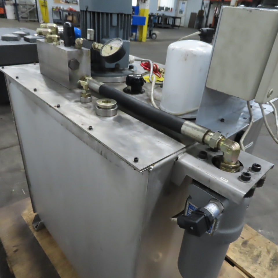 100 Gallon Stainless Steel Tank  Hydraulic Power Unit 4.8Hp 230/460V 3Ph
