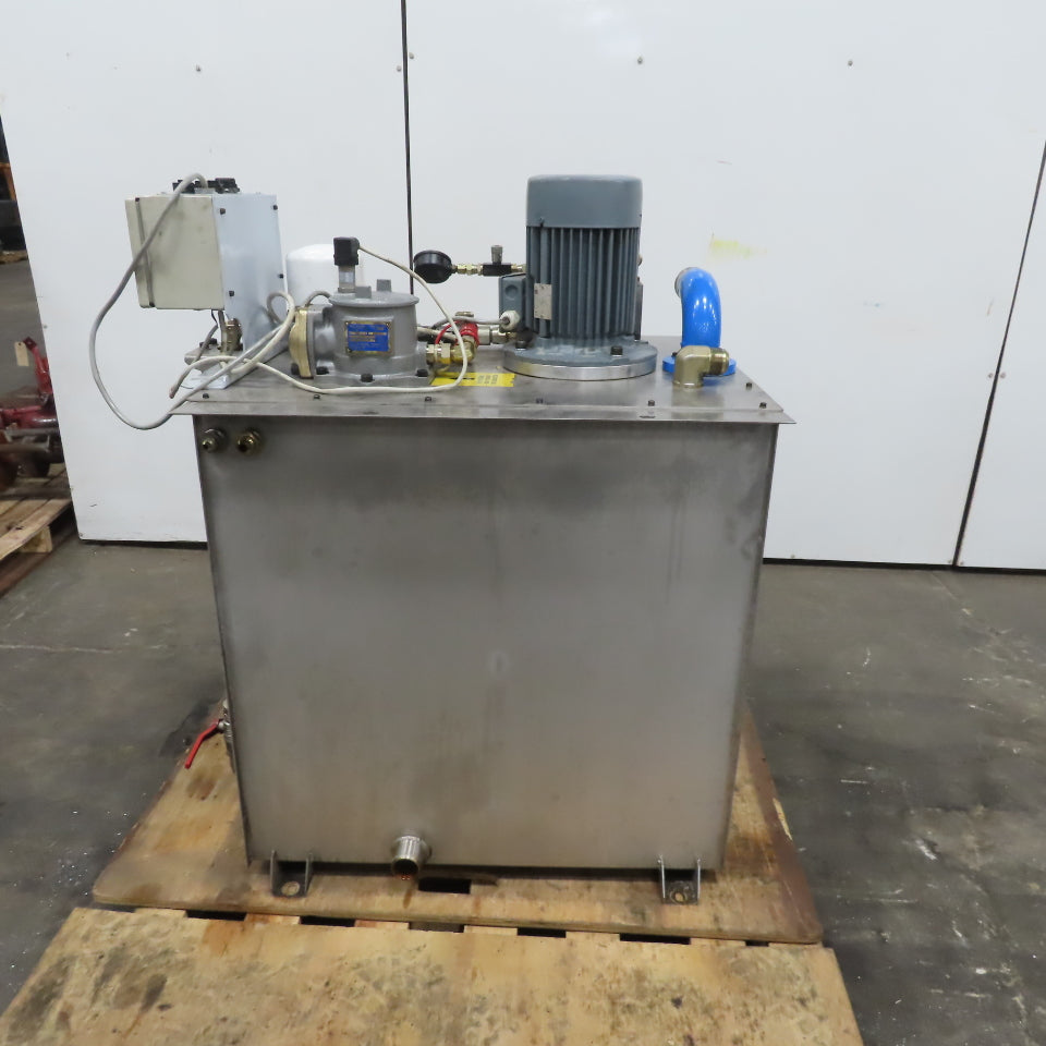100 Gallon Stainless Steel Tank  Hydraulic Power Unit 4.8Hp 230/460V 3Ph