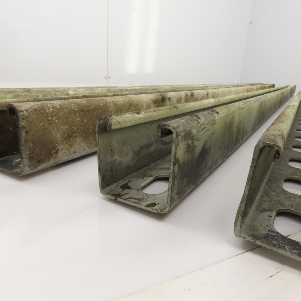 Superstrut A-1400-HS Half Slotted Steel Channel Strut 60" Long Lot Of 4