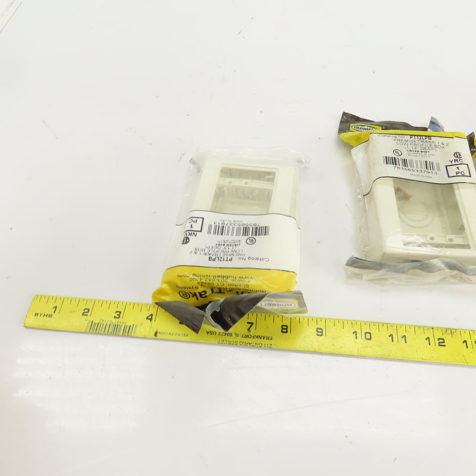 Hubbell PT12LPB Premisetrak 1 & 2 Low Profile Box 1.13" Deep Lot Of 6
