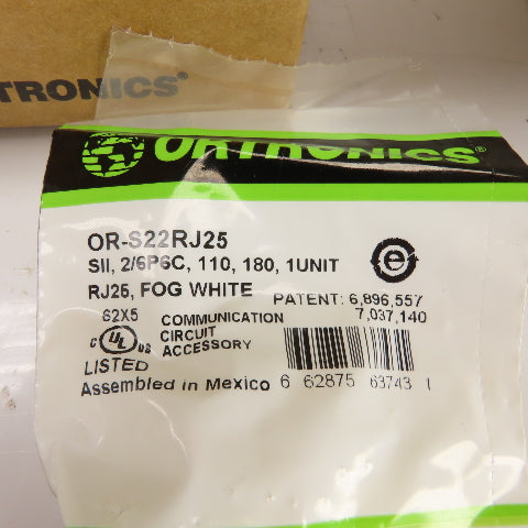 Ortronics OR-S22RJ25 2 Port Module Jack 110-180 Fog White Lot Of 38