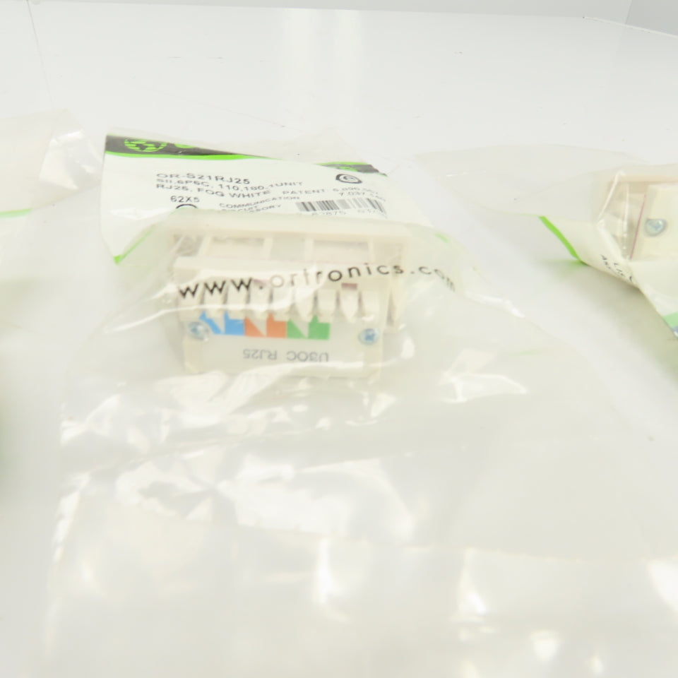 Ortronics OR-S21RJ25 1 Port Module Jack 110 180 Fog White Lot Of 12