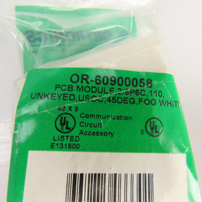 Ortronics OR-60900058 2 Port PCB Module 2/6P6C 110 Unkeyed USOC Lot Of 7