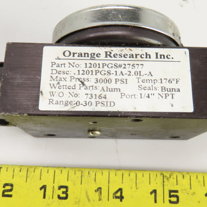 Orange Research 1201PGS-1A-.0L-A Differential Pressure Switch 3000PSI 1/4" NPT