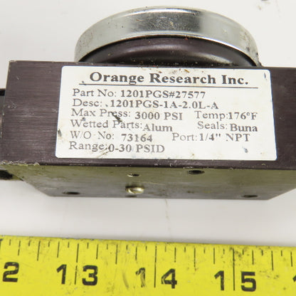 Orange Research 1201PGS-1A-.0L-A Differential Pressure Switch 3000PSI 1/4" NPT