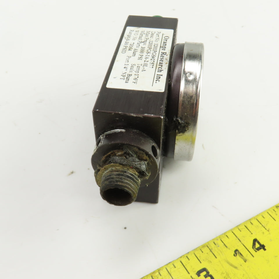 Orange Research 1201PGS-1A-.0L-A Differential Pressure Switch 3000PSI 1/4" NPT