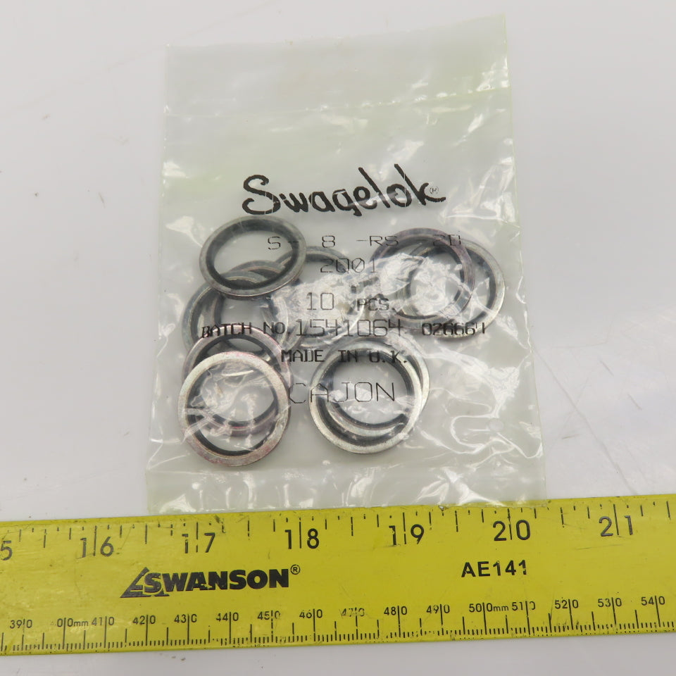 Swagelok S-8-RS-2B Carbon Steel Buna Gasket For 1/2" ISO Parallel Thread Lot/10