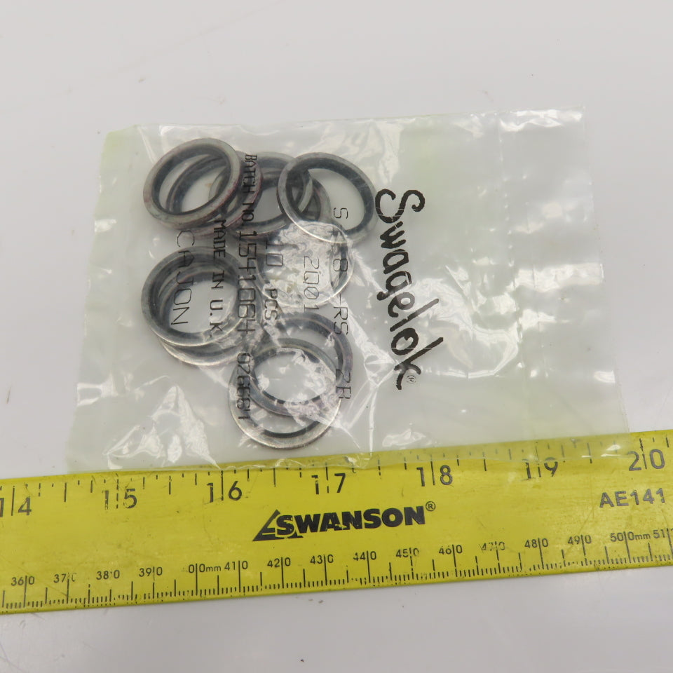 Swagelok S-8-RS-2B Carbon Steel Buna Gasket For 1/2" ISO Parallel Thread Lot/10