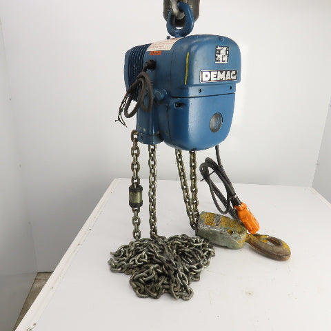 Demag PK10N 2000LBS 1 Ton Electric Chain Hoist 15' Lift 12.5FPM 230/460V 3PH