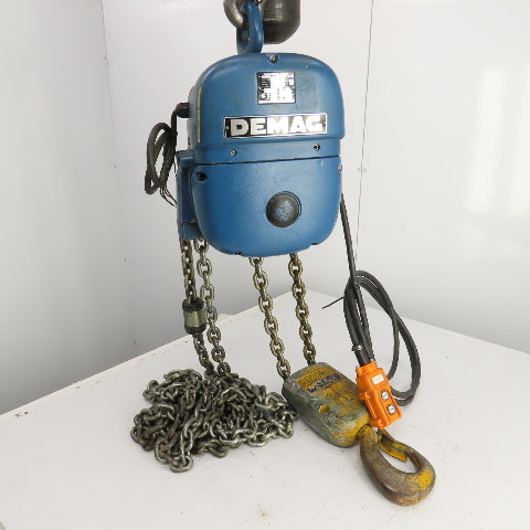 Demag PK10N 2000LBS 1 Ton Electric Chain Hoist 15' Lift 12.5FPM 230/460V 3PH