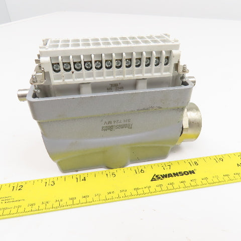 Thomas Betts MS 224B SH 724 MV 24 Position Connector Insert And Hood Side Entry