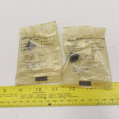 Dialight 177-8430-09-503 Incandescent Indicator Socket 75W 125V Lot Of 2