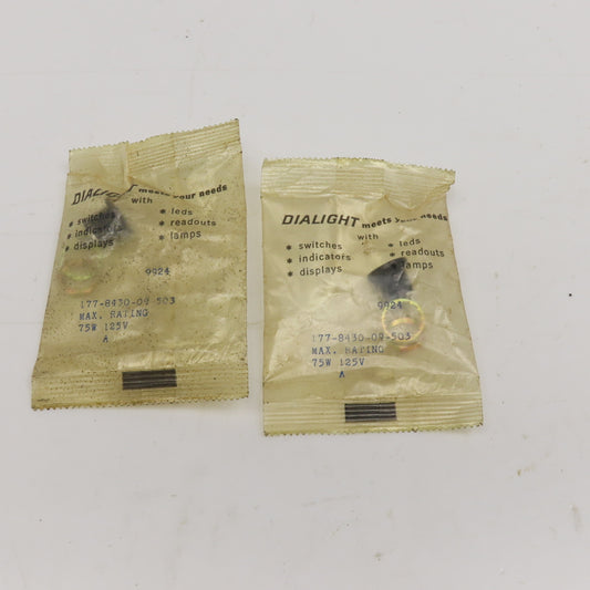 Dialight 177-8430-09-503 Incandescent Indicator Socket 75W 125V Lot Of 2