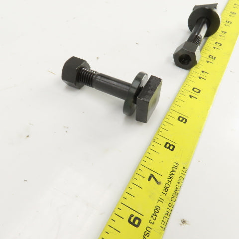 7/8" Square Hex Head Bolt 1/2-13 TPI W/Nut 2-5/8" OAL Lot Of 2