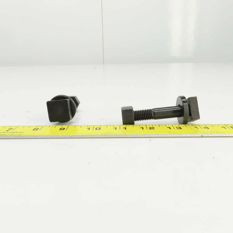 7/8" Square Hex Head Bolt 1/2-13 TPI W/Nut 2-5/8" OAL Lot Of 2