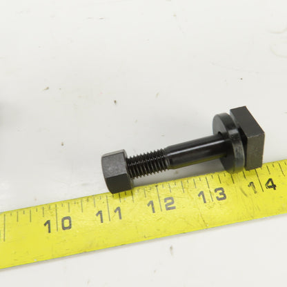 7/8" Square Hex Head Bolt 1/2-13 TPI W/Nut 2-5/8" OAL Lot Of 2